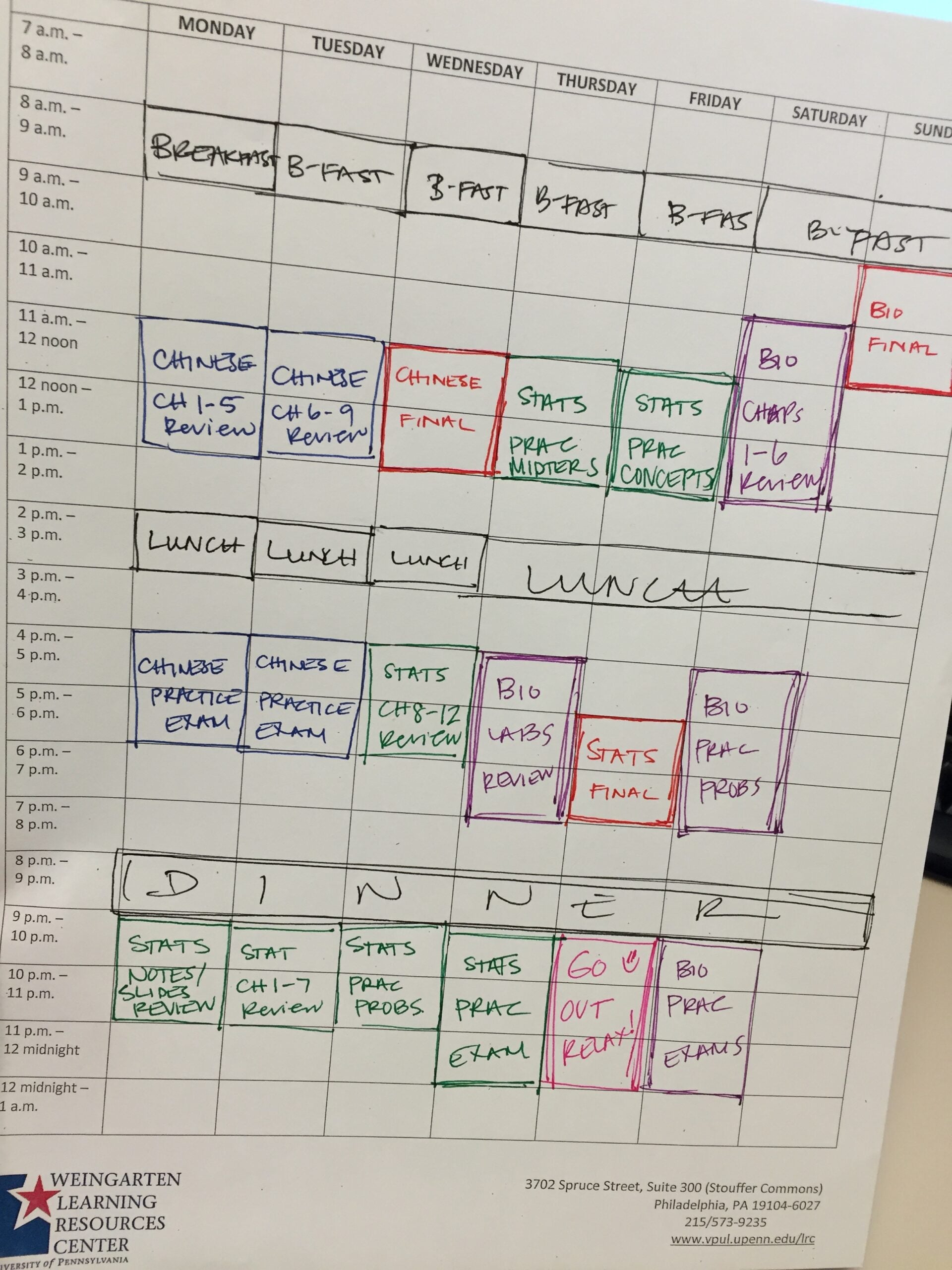 How To Create A Finals Week Study Plan Weingarten Center