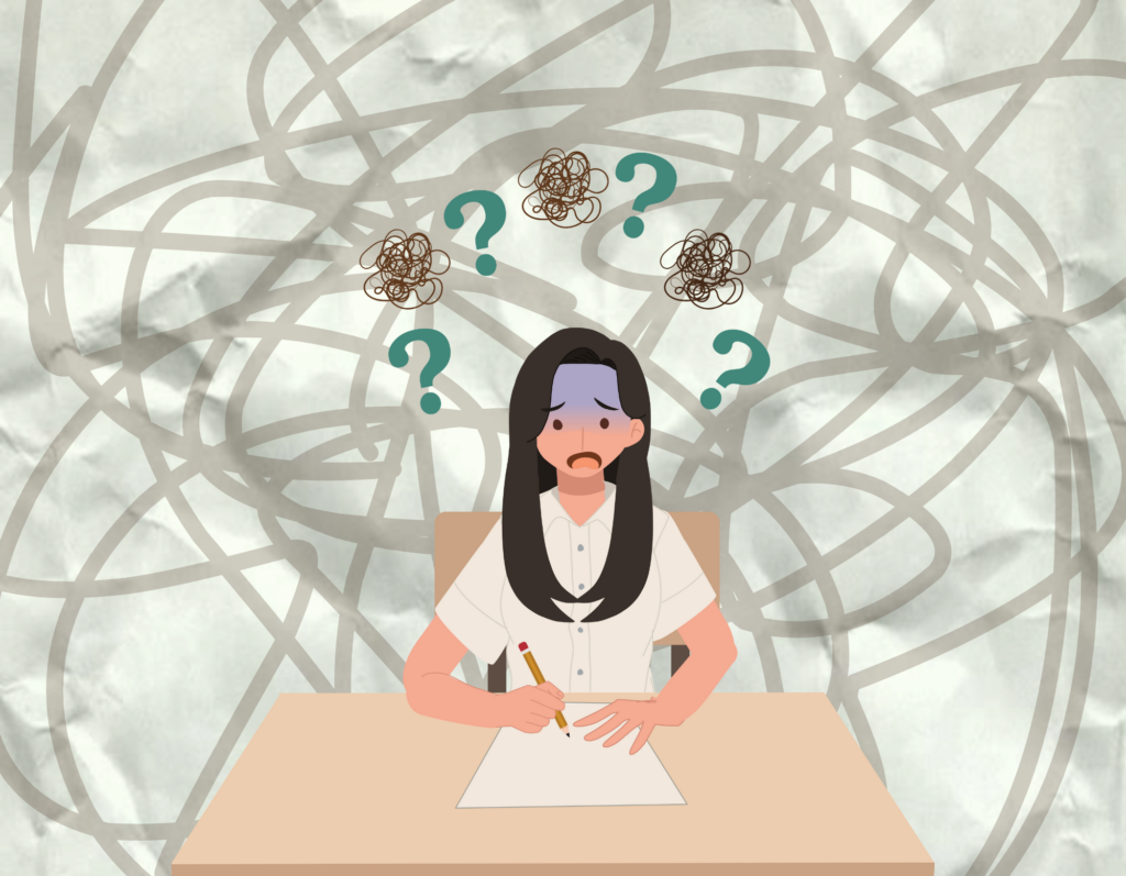 Student stumped by writing task