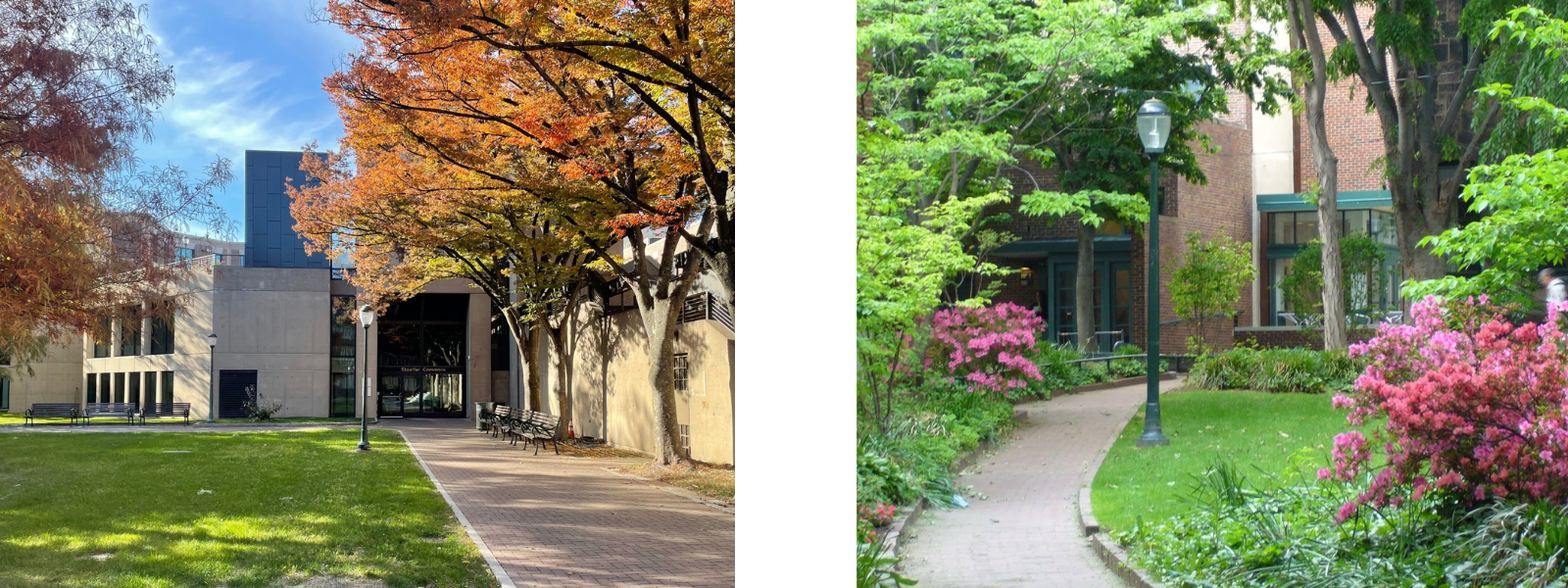 Exterior views of Stouffer Commons and Graduate Student Center